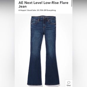 AE Next Level Stretch Low-Rise Flare Jean Size 6 Short